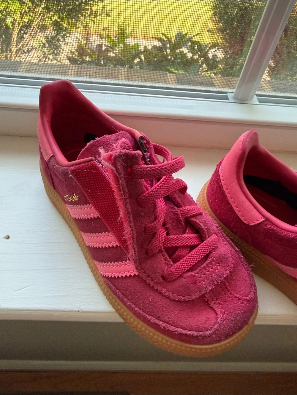 adidas Burgundy and Pink Suede Spezial Sneakers US 10k